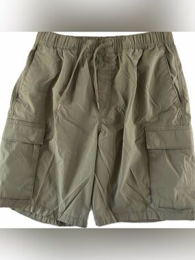 H&M Medium Olive Khaki Cargo Drawstring Shorts